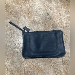 Dorcelle Navy Blue Leather Clutch